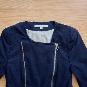 VERONICA BEARD Navy Cotton Blend Short Jacket, Size 8, Made on Portugal